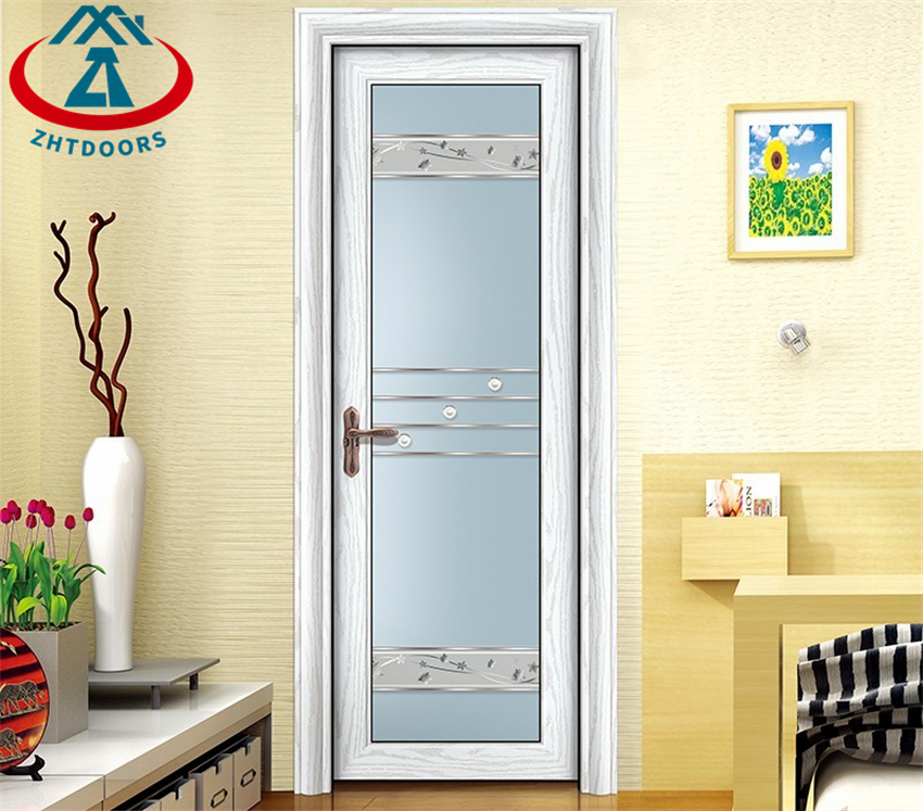 Interior Bedroom Used Single Aluminium Frosted Glass Swing Door Zhongtai