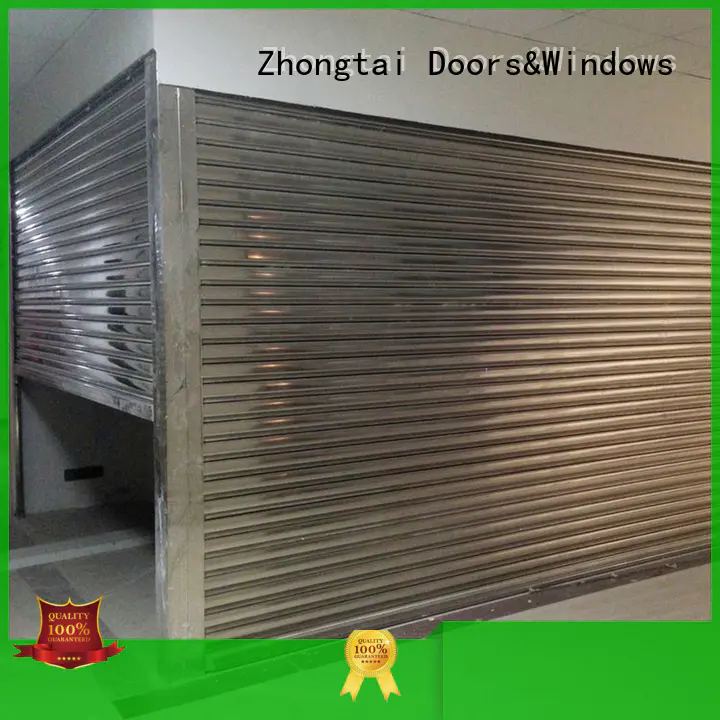 Zhongtai Brand high quality rainproof steel roll up doors durable factory