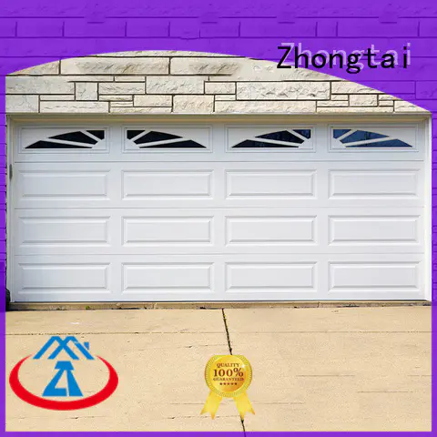 manual Custom white finished electric garage doors Zhongtai high quality
