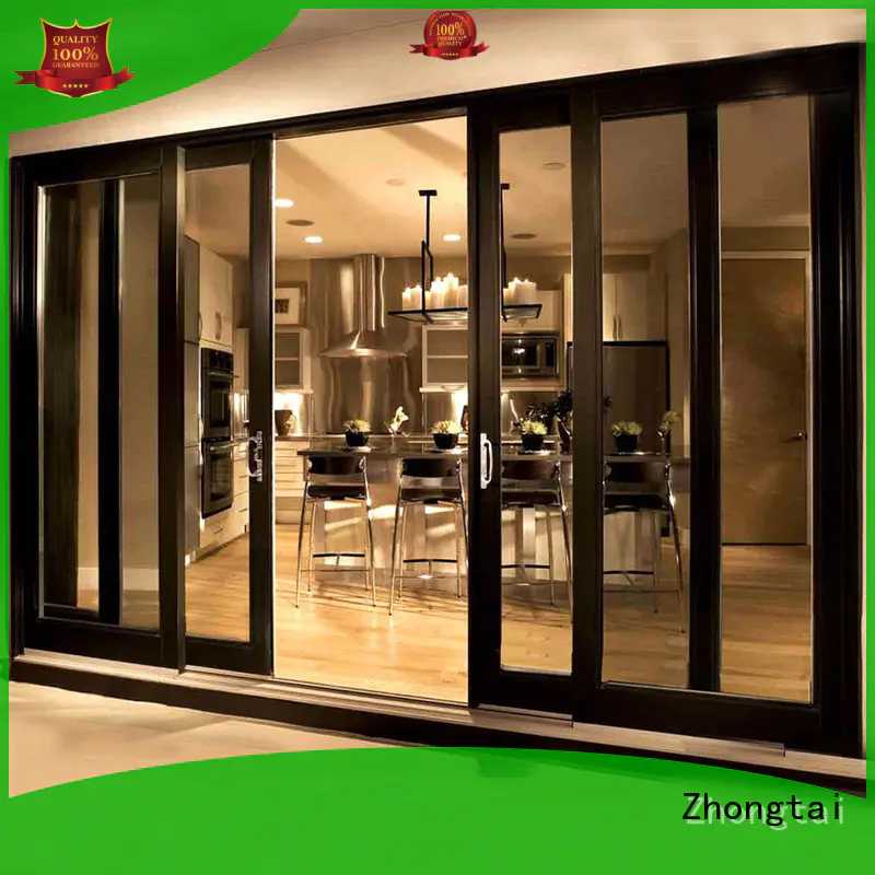 frame tempered patio aluminium sliding door glass Zhongtai Brand