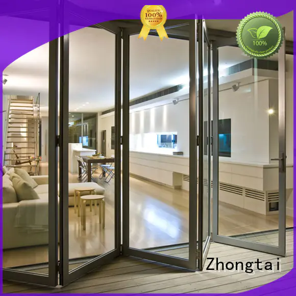Custom sliding Aluminium Folding Door exterior Zhongtai