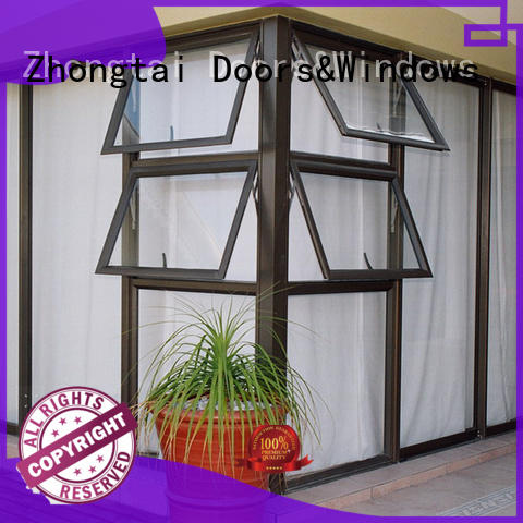 secure plastic foam durable balcony aluminum double hung windows Zhongtai Brand