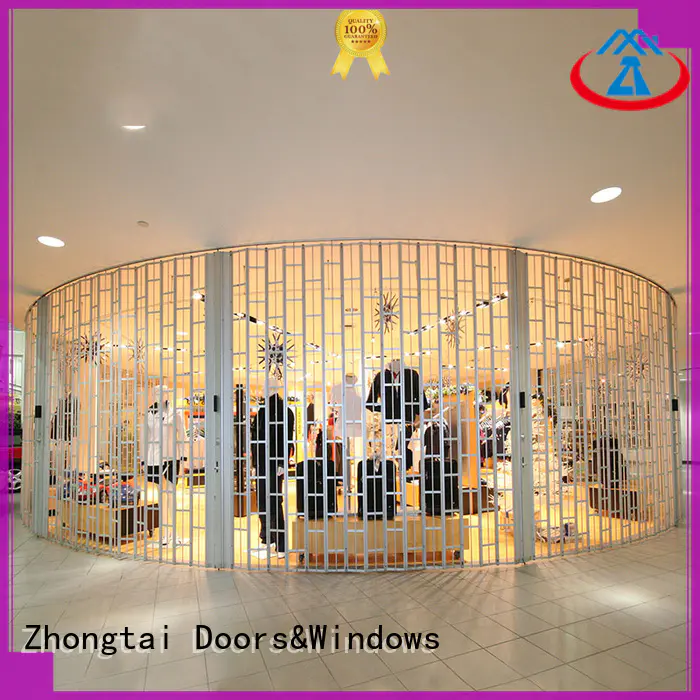 Zhongtai Brand transparent commercial 24 hours folding door