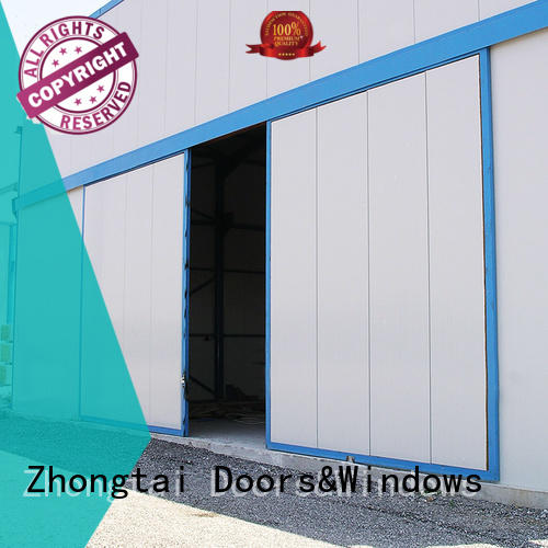 Zhongtai Brand aluminum weight light industrial sliding door manufacture