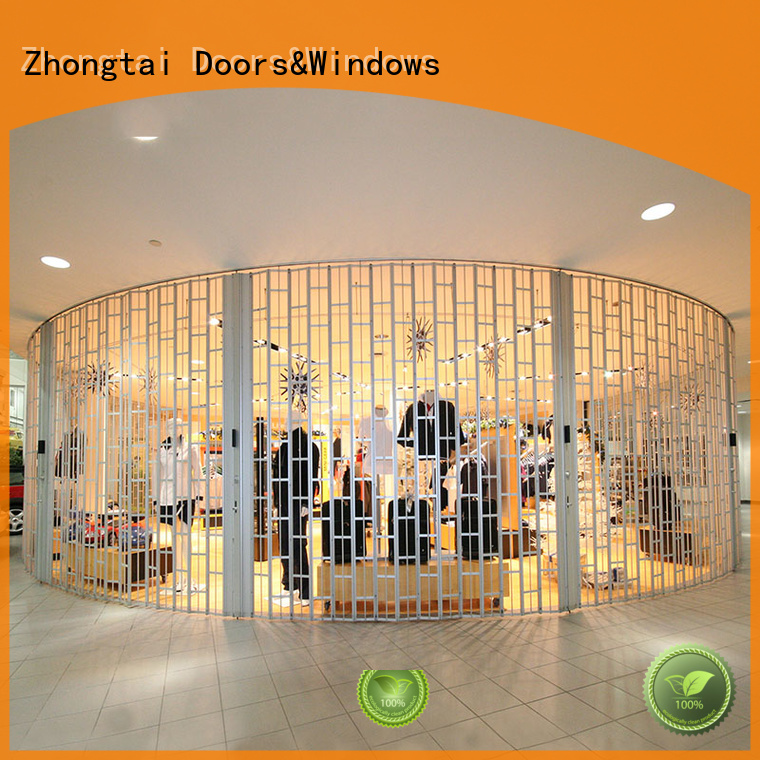 Zhongtai professional folding door for sale for shop