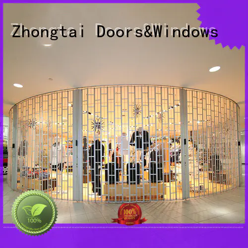 Zhongtai professional polycarbonate folding door space saving for shopping mall