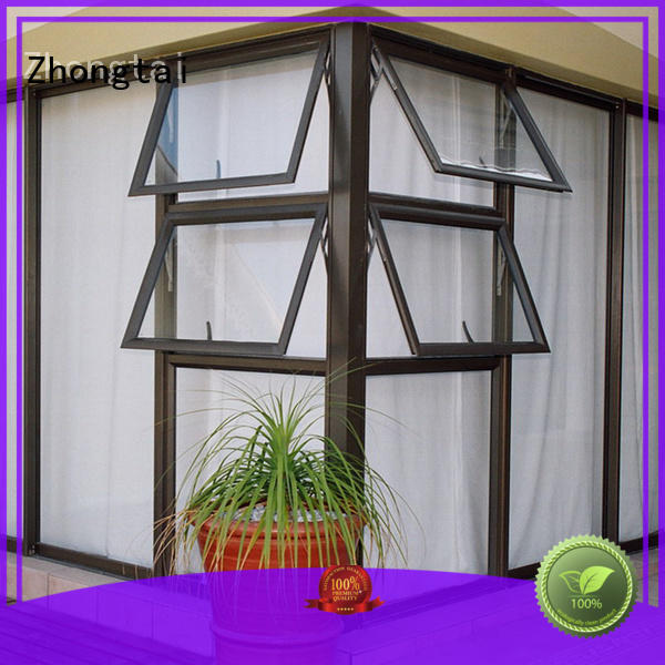 secure single double durable balcony Zhongtai Brand aluminium window supplier