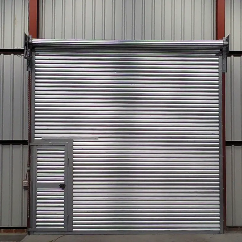Stainless Steel Rolling Door with Pedestrian Door
