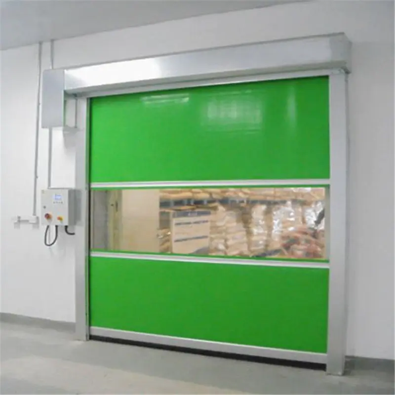 Green Automatic Vertical  High speed PVC shutter door