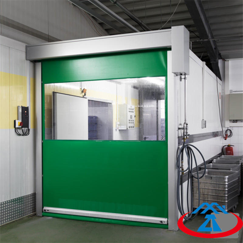 Green Automatic Vertical  High speed PVC shutter door