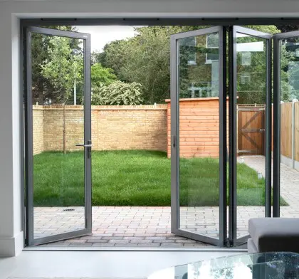 Top Quality Aluminum Frame Double Tempered Glass BI Folding Doors for Hot Sales