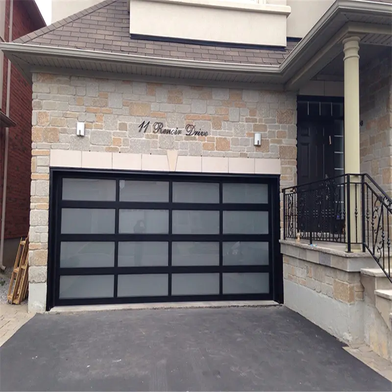 Automatic Aluminum Frame with Tempered/Frosted Glass Garage Door