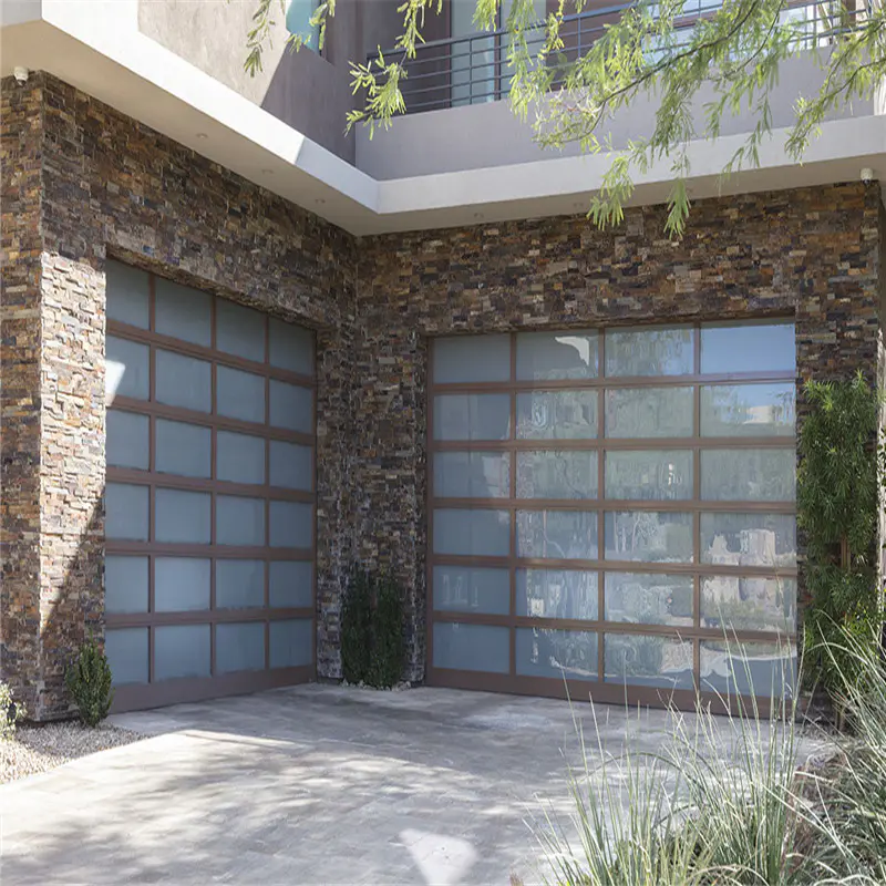 Aluminum Frame Automatic Glass/PC Sectional Garage Doors for House