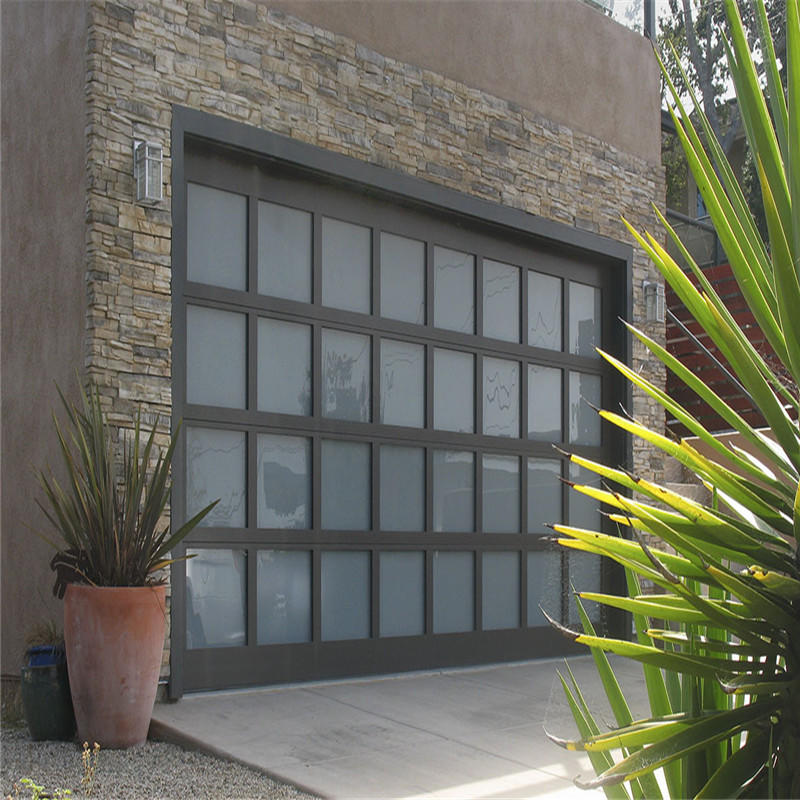 Customized aluminum with clear/frosted glass garage door for sale