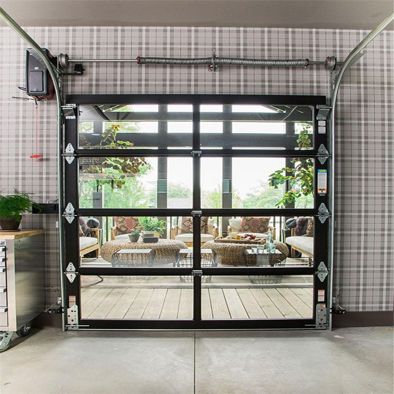 Customized aluminum with clear/frosted glass garage door for sale