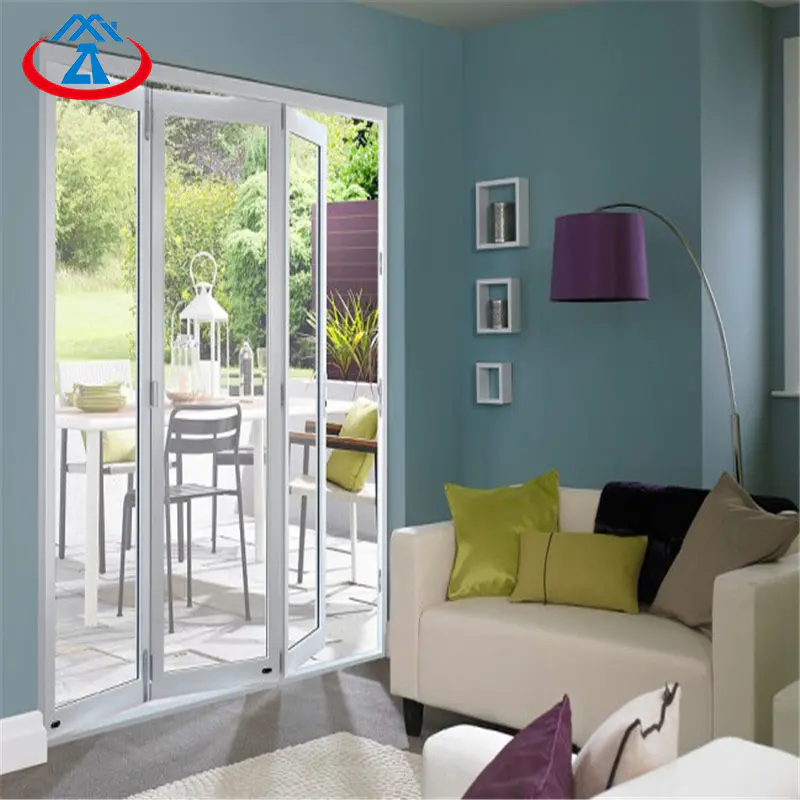 Aluminum glass folding door bifold door with tempered double glass