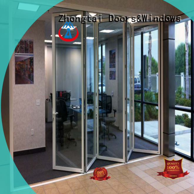 Zhongtai double Aluminium Folding Door supply for hotel