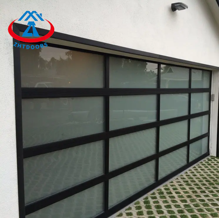 black glass garage door