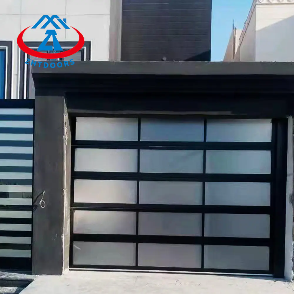 Automatic Frosted Tempered Glass Garage Door