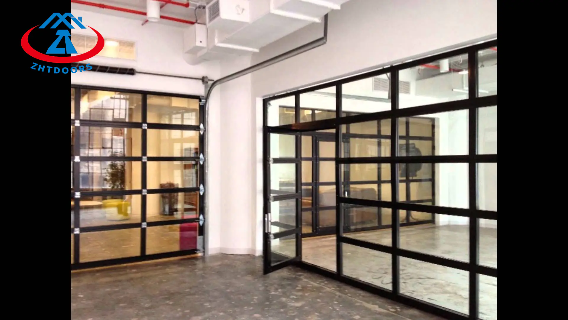 Modern Automatic Aluminum Glass Sectional Sliding Garage Door