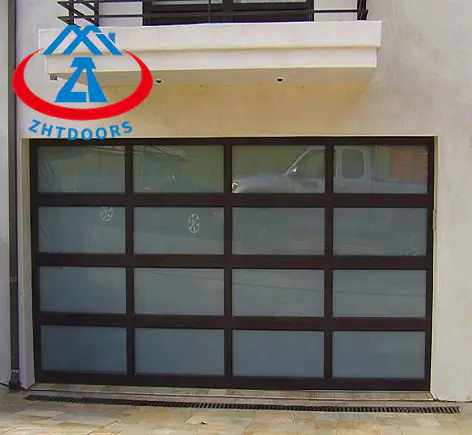 Modern Tempered Sectional Automatic Aluminum Garage Glass Door