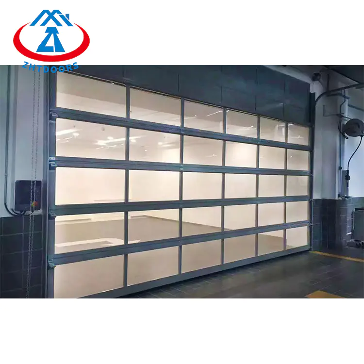 New Modern Design Glass Panel Perspective Folding Garage Door
