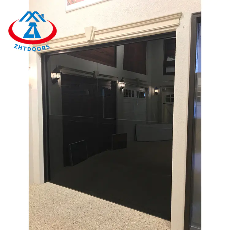 Frameless Automatic Mirror Glass Panels Garage Door