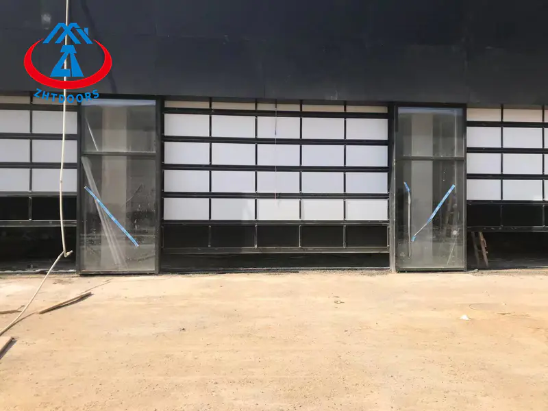 Tempered Glass Sectional Garage Doors And Transparent