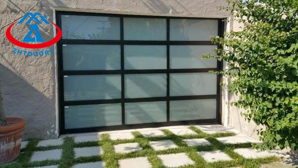 Transparent Sectional Single Sliding Frosted Glass Garage Door