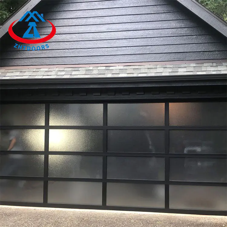 Customized Glass Panel Aluminum Frame Insulated Frosted Garage Door
