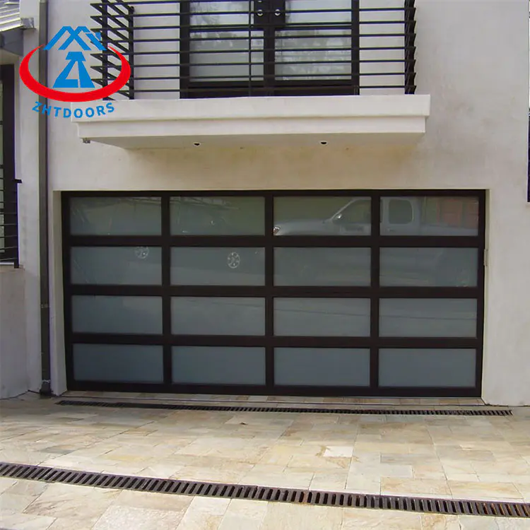 Customized Glass Panel Aluminum Frame Insulated Frosted Garage Door