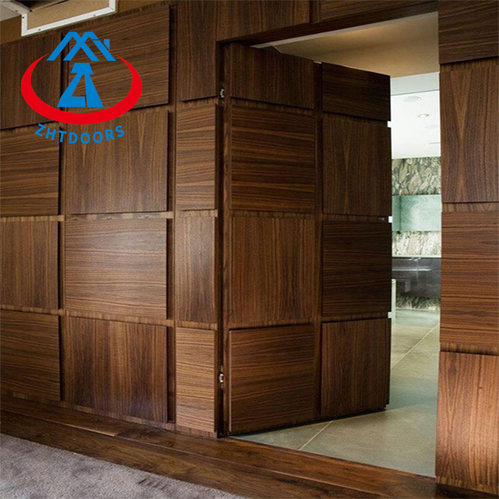 Bespoke Walnut Solid Wood Paneled Invisible BS Fireproof Door