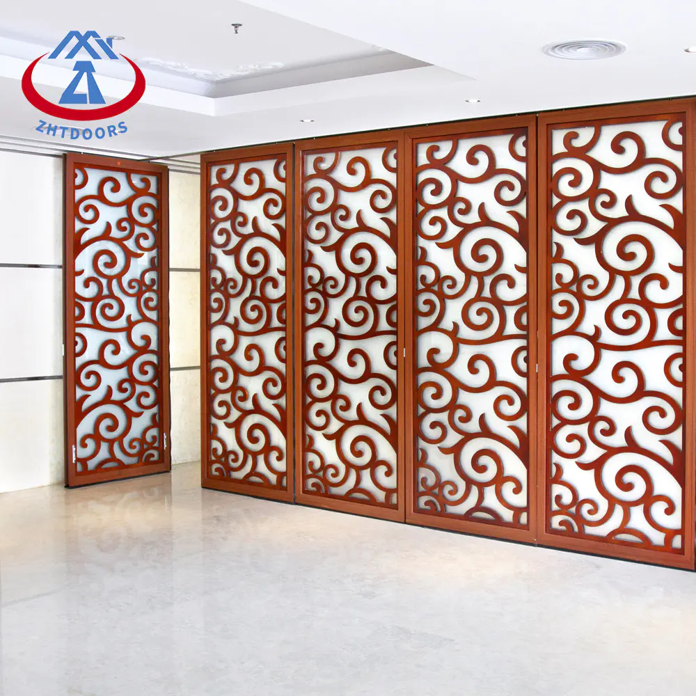 Double Glass AS Fire Rated Framed Folding Glass Fireproof Door