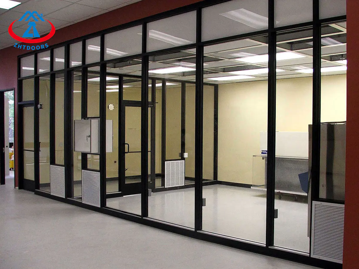 Double Glass AS Fire Rated Framed Folding Glass Fireproof Door