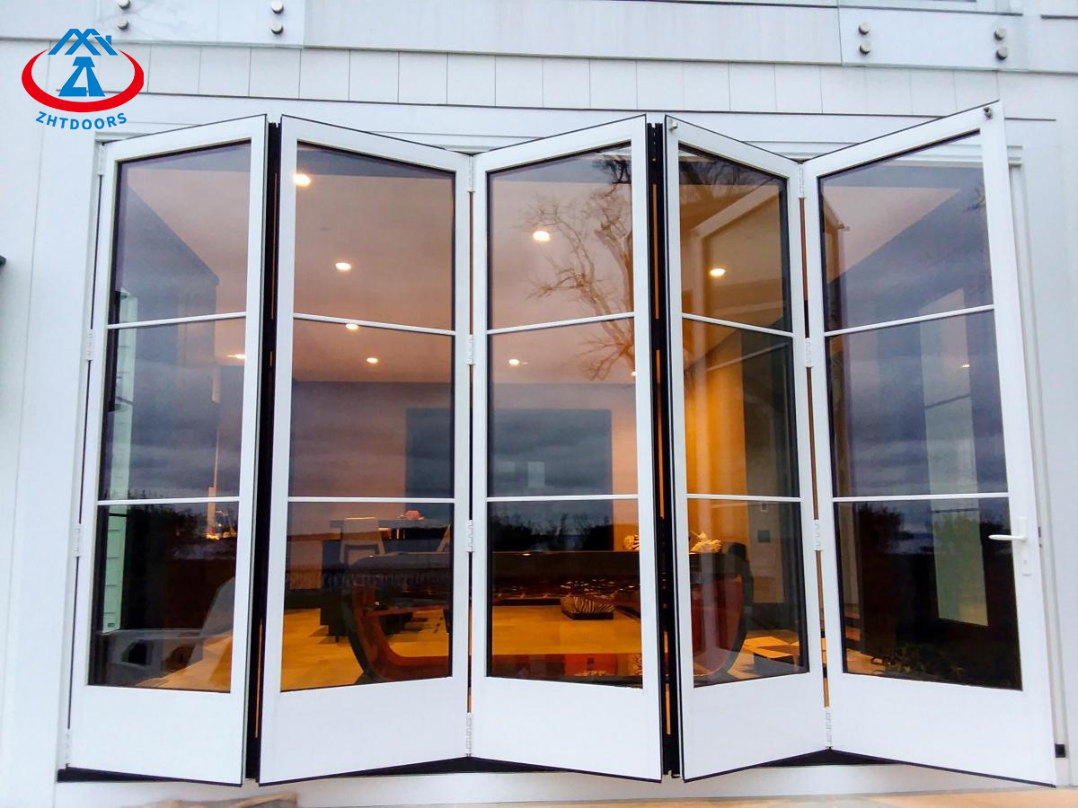 Double Glass UL Fire Rated Framed Folding Glass Fireproof Door