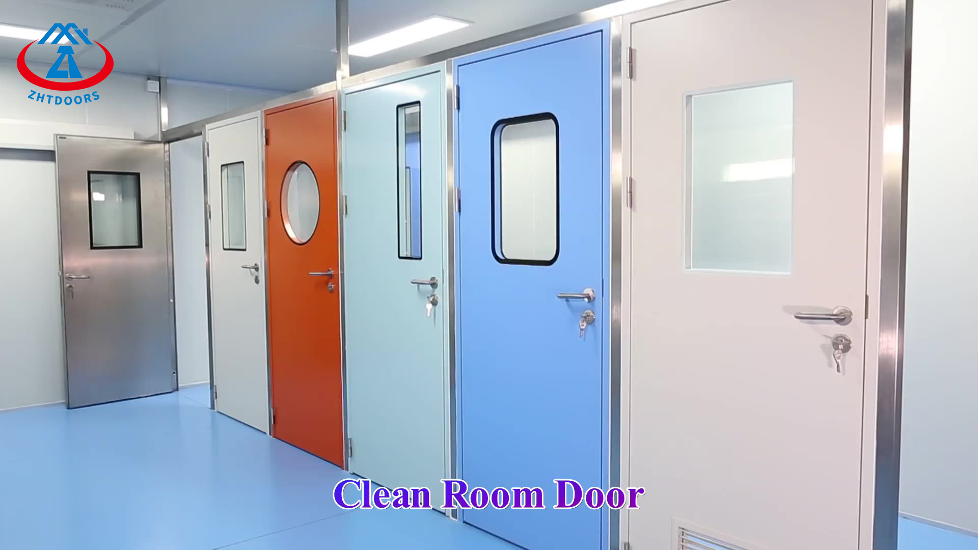 Hospital School Clean Room Glass Steel Door UL Fireproof Door