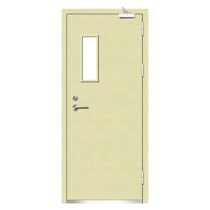 Steel Single Flush UL Fireproof Door With Vision Glass