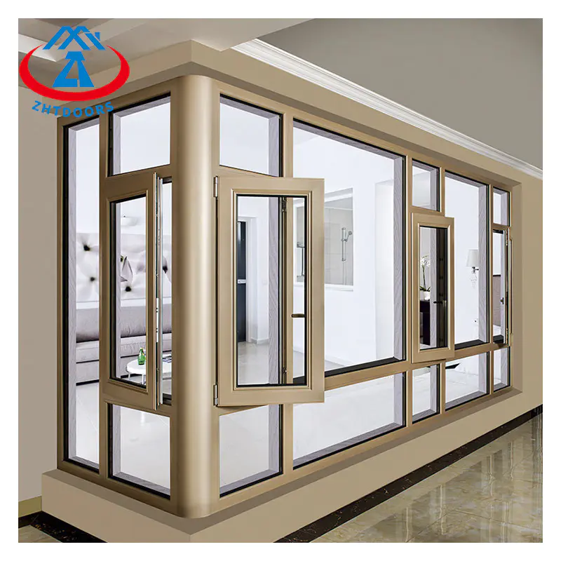 European House Style Thermal Break Aluminum Casement AS Fireproof Window