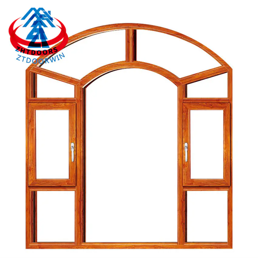 Aluminum Half Circle Wooden Color Arched Window