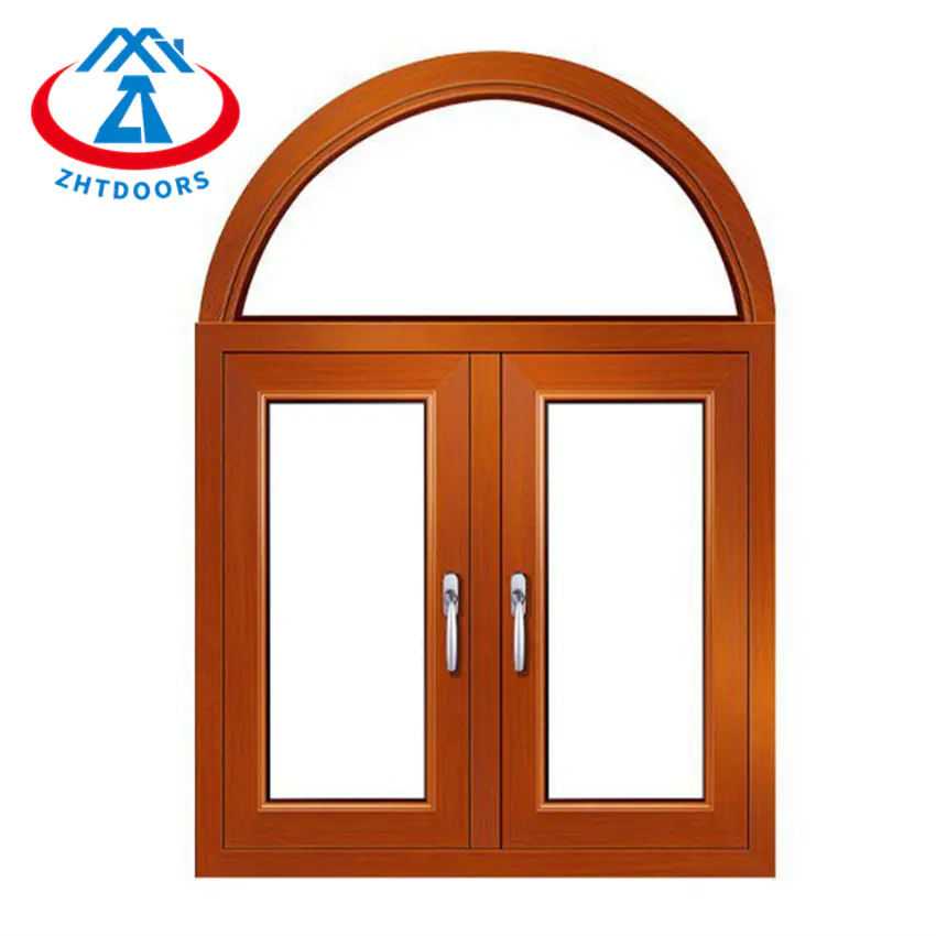 Aluminum Half Circle Wooden Color Arched Window