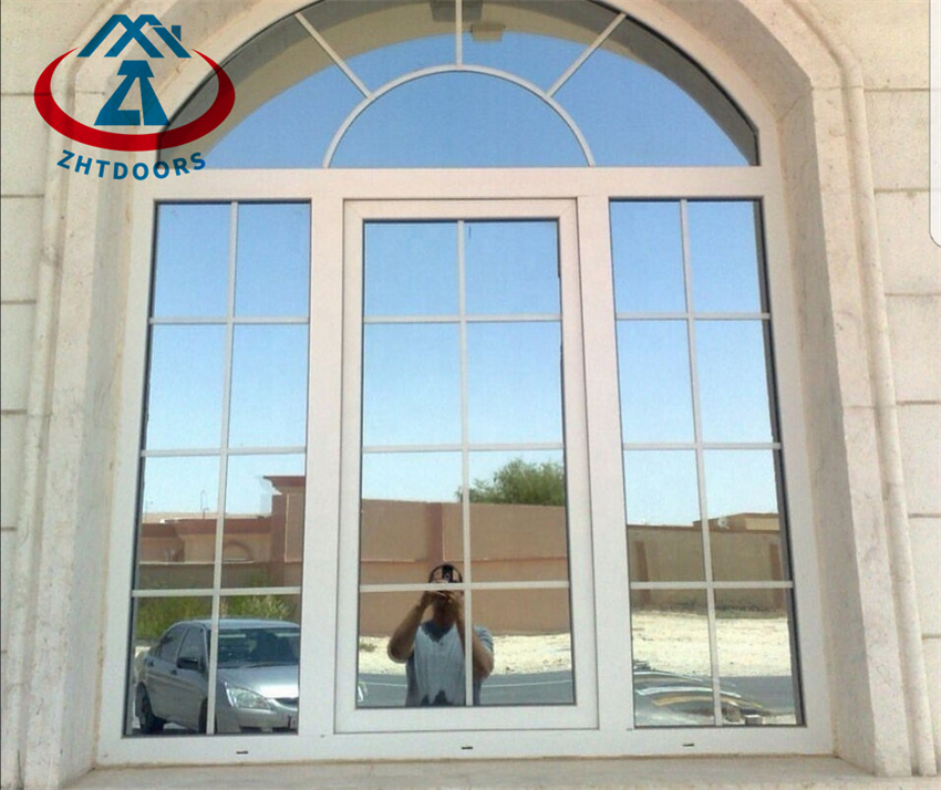 Aluminum Half Circle Wooden Color Arched Window