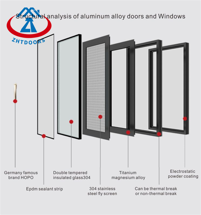 American Style Aluminum Arched Casement Window