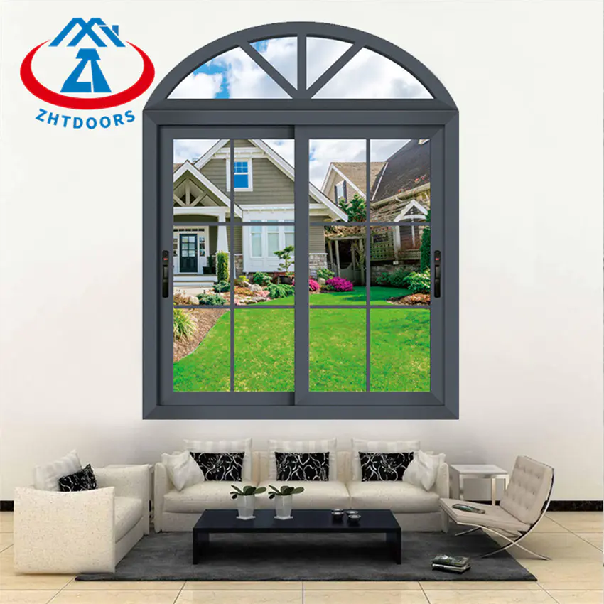 House French Aluminium Frame Arched Windows