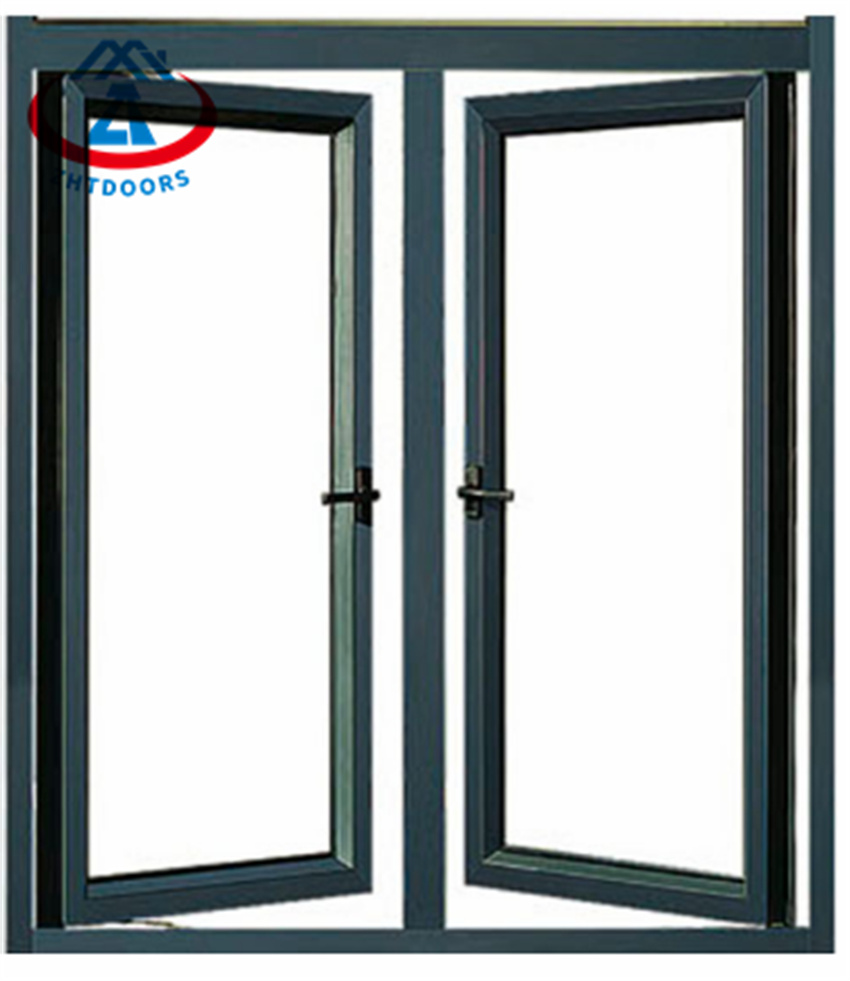 Popular Shutters Frame Tempered Glass Aluminium Swing Window