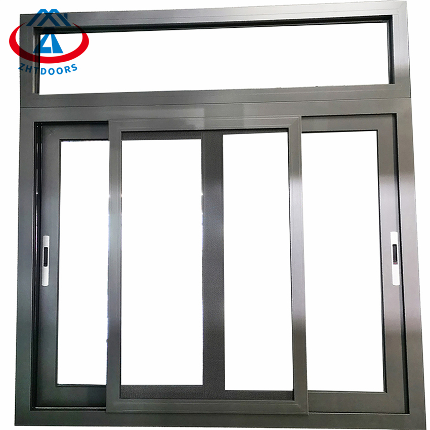 Cheap Thermal Break 3 Tracks Slide Black Aluminium Sliding Window