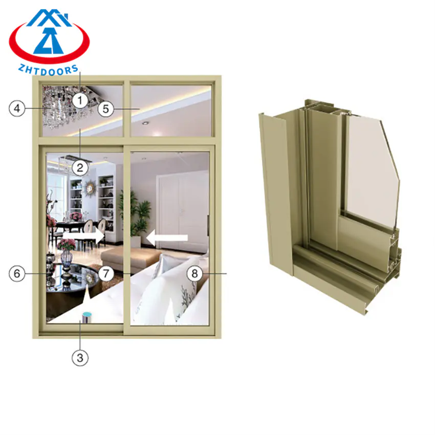 Customized Anodized Aluminium Sliding Folding Glass Window