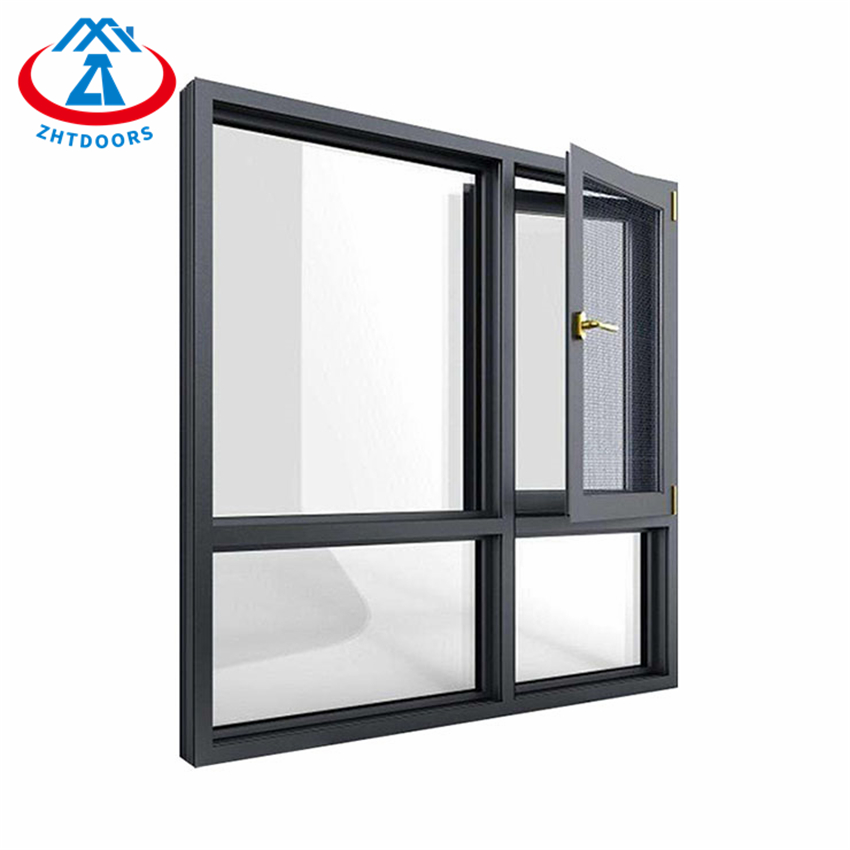 Factory Customized Popular Security Slim Frames Black Aluminium Sliding Window
