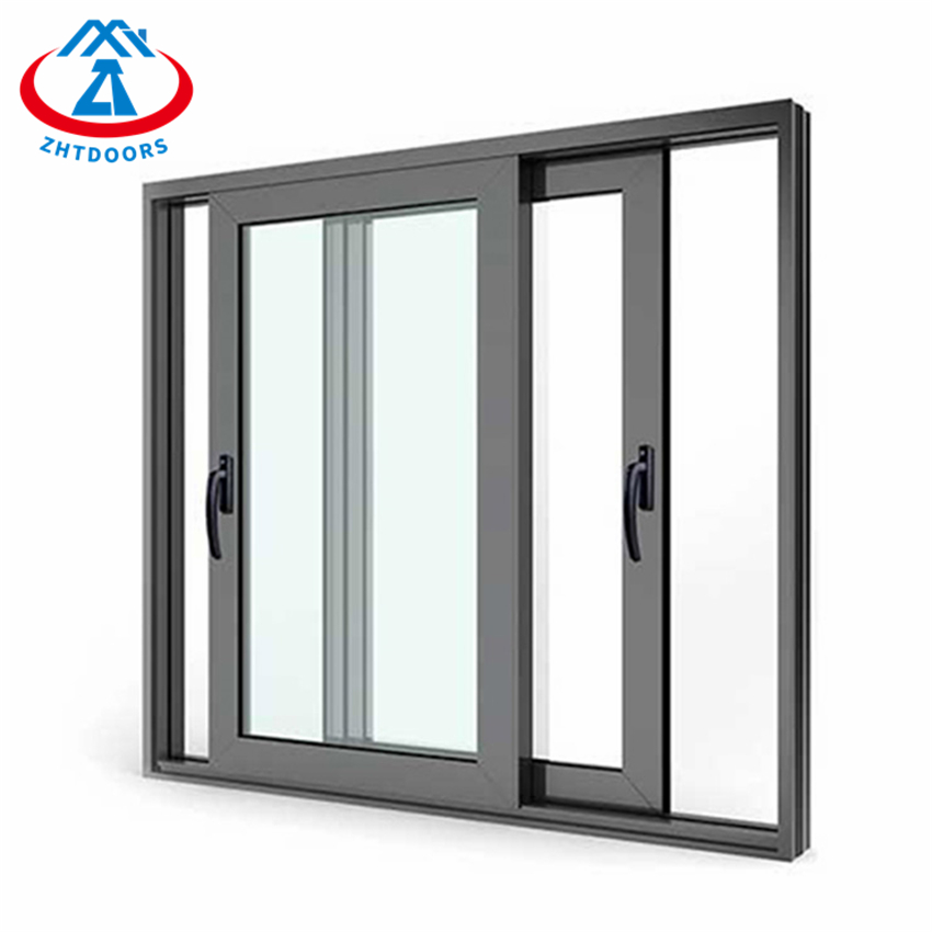 Factory Customized Popular Security Slim Frames Black Aluminium Sliding Window