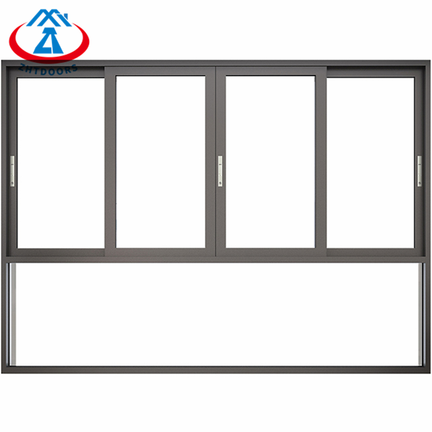 Factory Customized Popular Security Slim Frames Black Aluminium Sliding Window