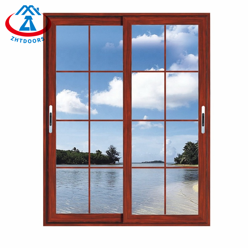 Factory Modern House Latest Grill Design Wood Aluminium Sliding Window